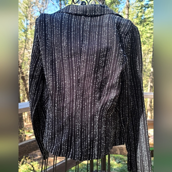 Styles black &white gorgeous lightweight blazer w/ribbon tie szM - Picture 3 of 6